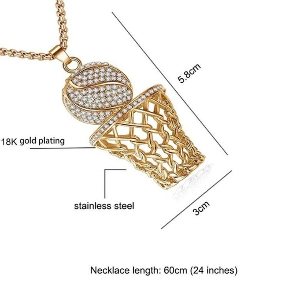 Basketball Hoop Pendant/ Necklace - Picture 3 of 6
